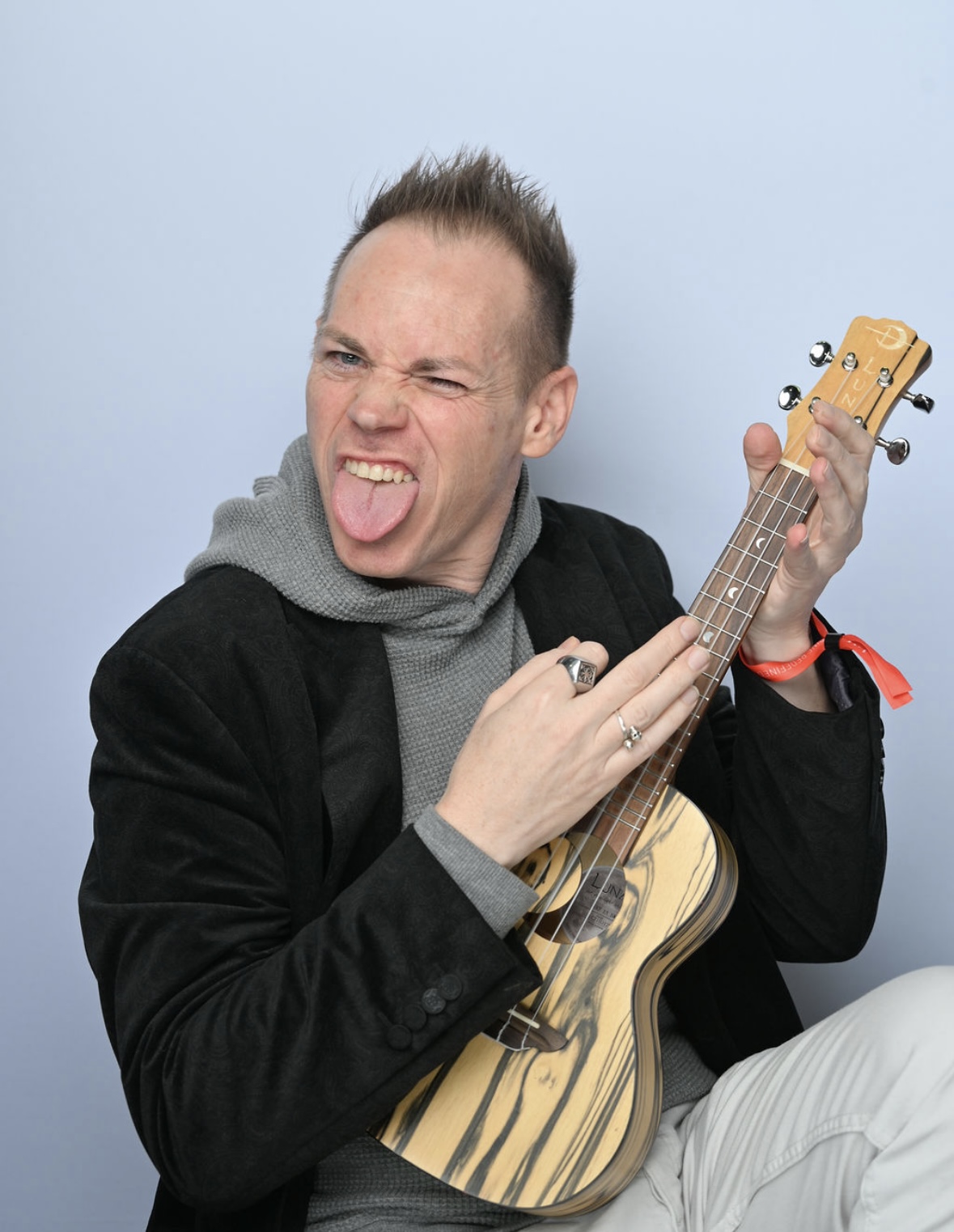 Portrait of the mainstay holding a ukulele